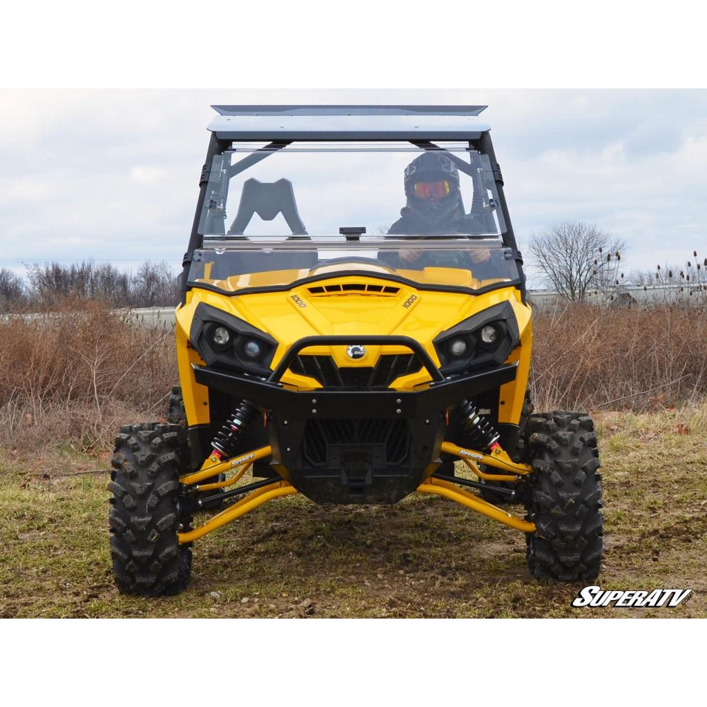 SuperATV Can - Am Commander Scratch Resistant Flip Windshield - MojoMotoSport.com