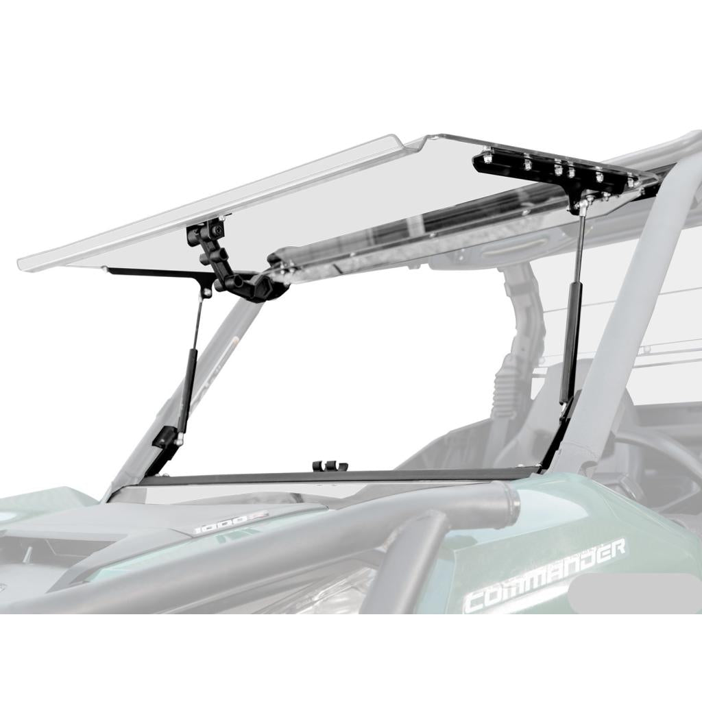 SuperATV Can - Am Commander Scratch Resistant Flip Windshield - MojoMotoSport.com