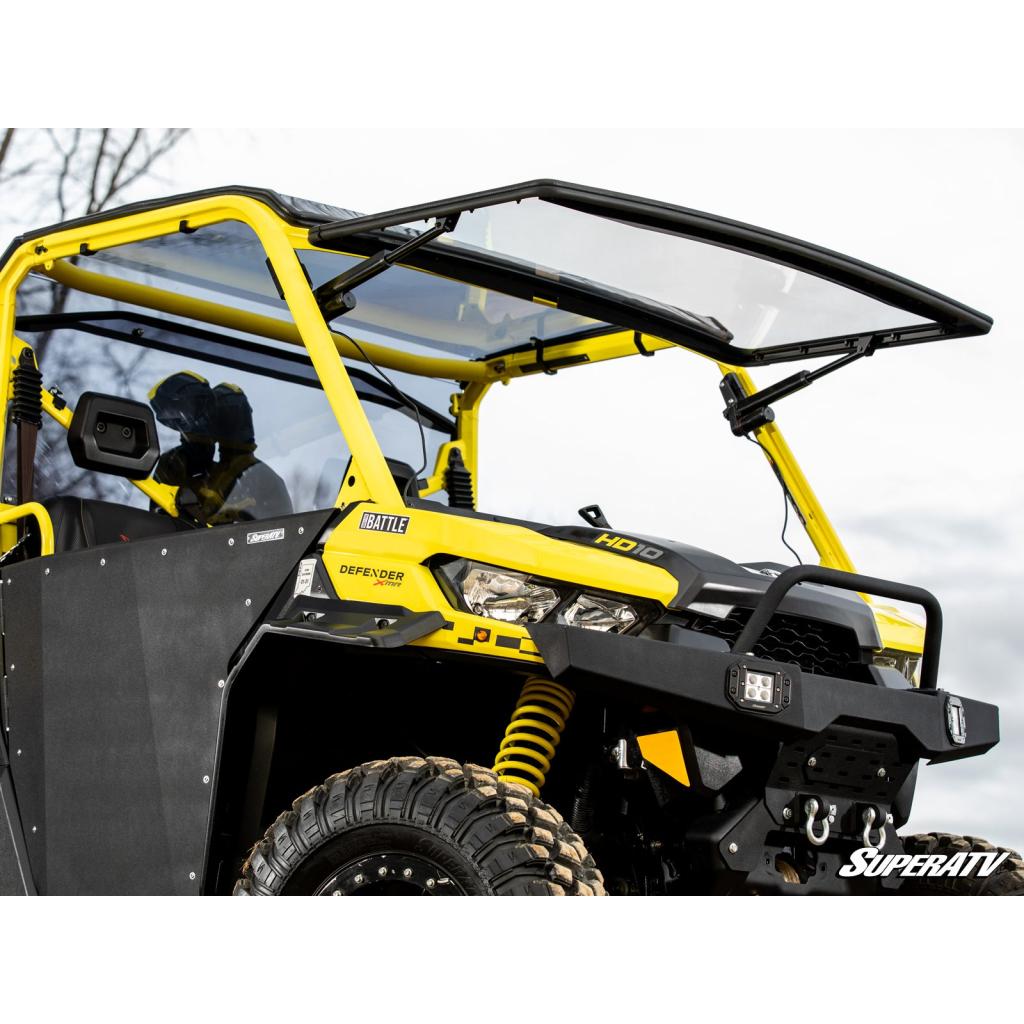 SuperATV Can - Am Defender MaxDrive Power Flip Windshield - MojoMotoSport.com