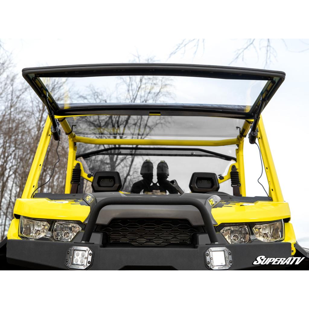 SuperATV Can - Am Defender MaxDrive Power Flip Windshield - MojoMotoSport.com