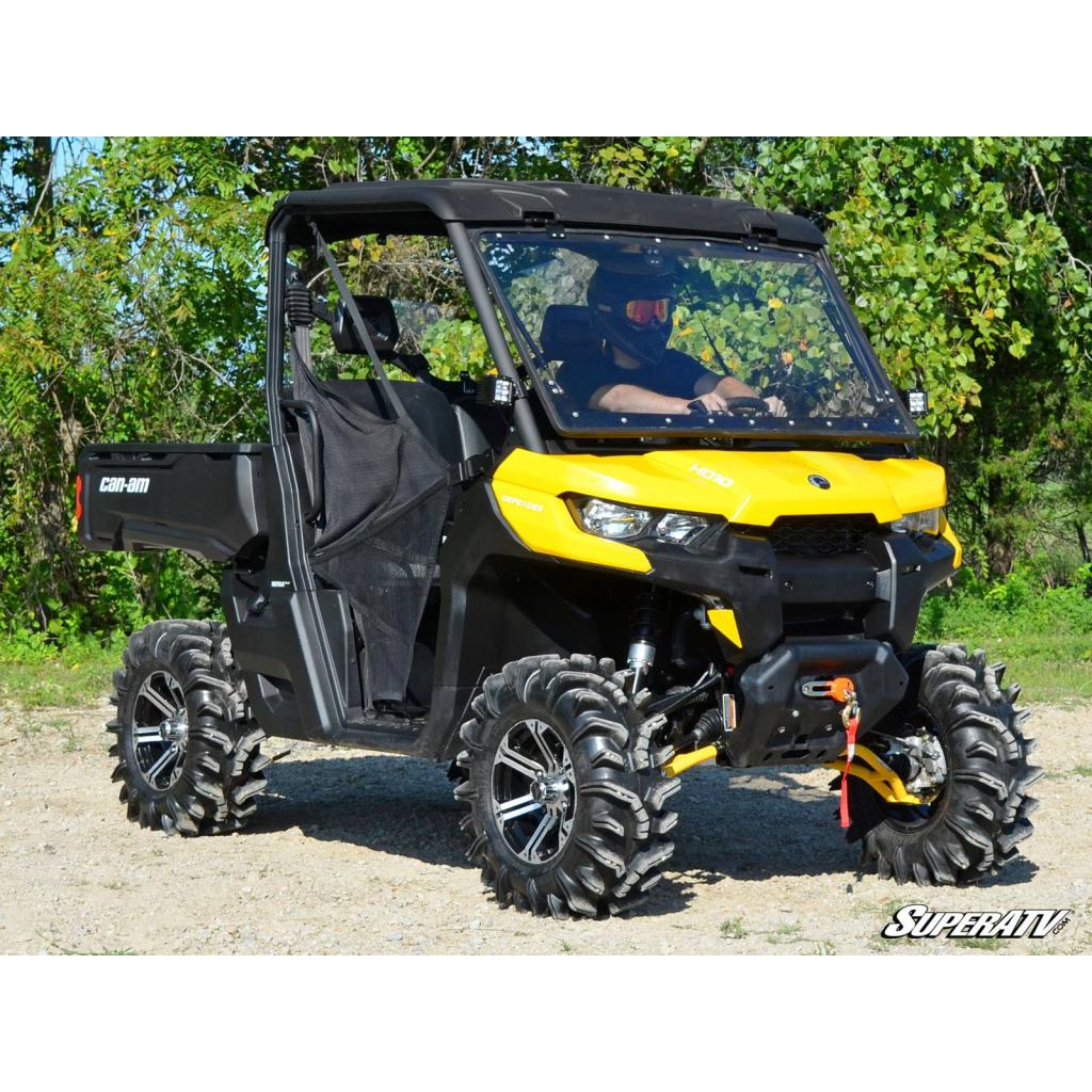 SuperATV Can - Am Defender Scratch - Resistant Flip Windshield - MojoMotoSport.com