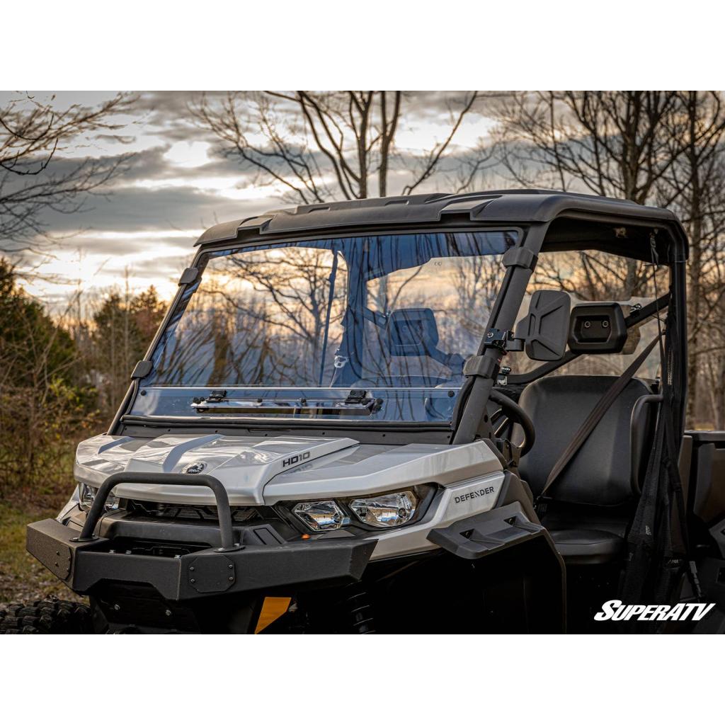 SuperATV Can - Am Defender Scratch - Resistant Vented Full Windshield - MojoMotoSport.com