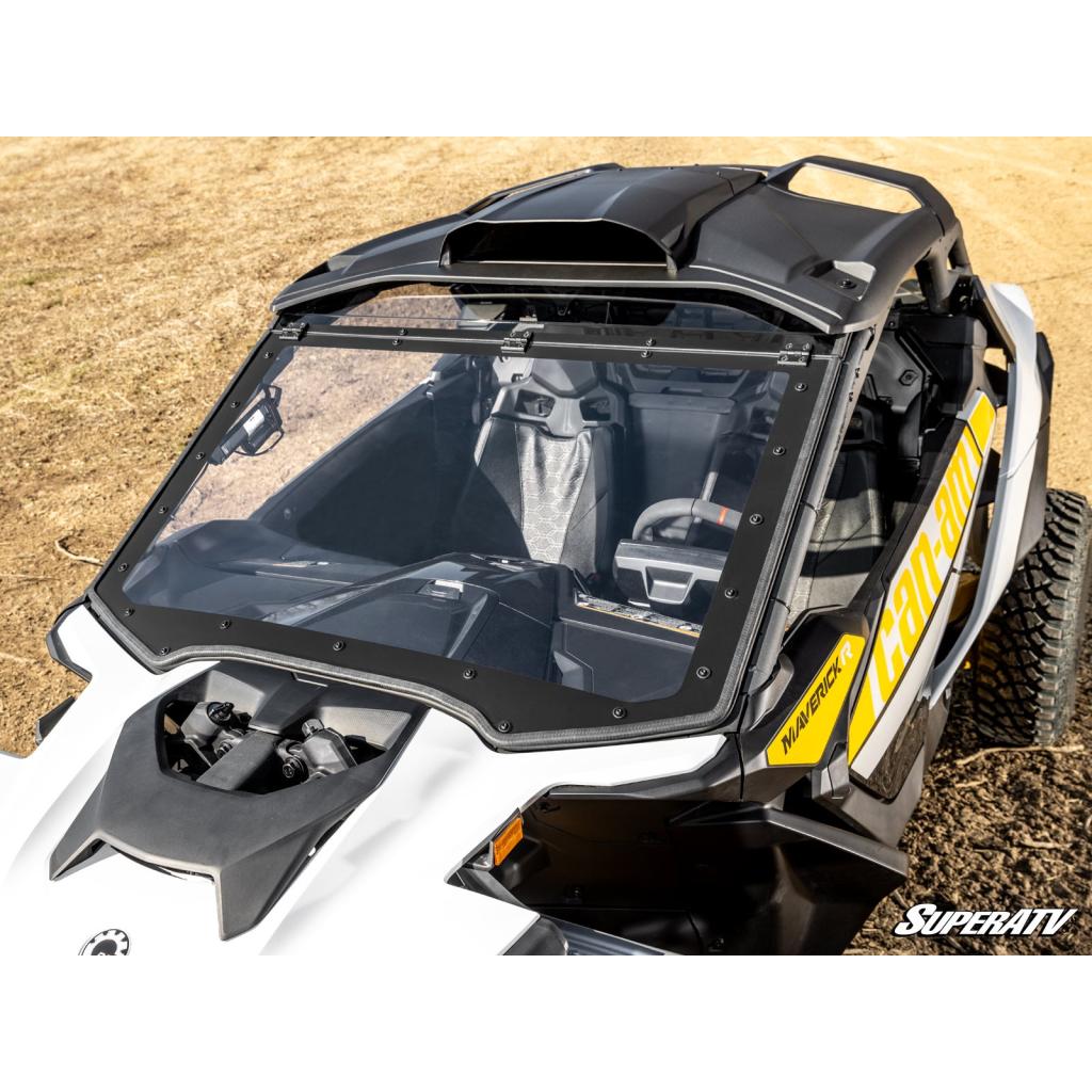 SuperATV Can - Am Maverick R MaxDrive Power Flip Windshield - MojoMotoSport.com