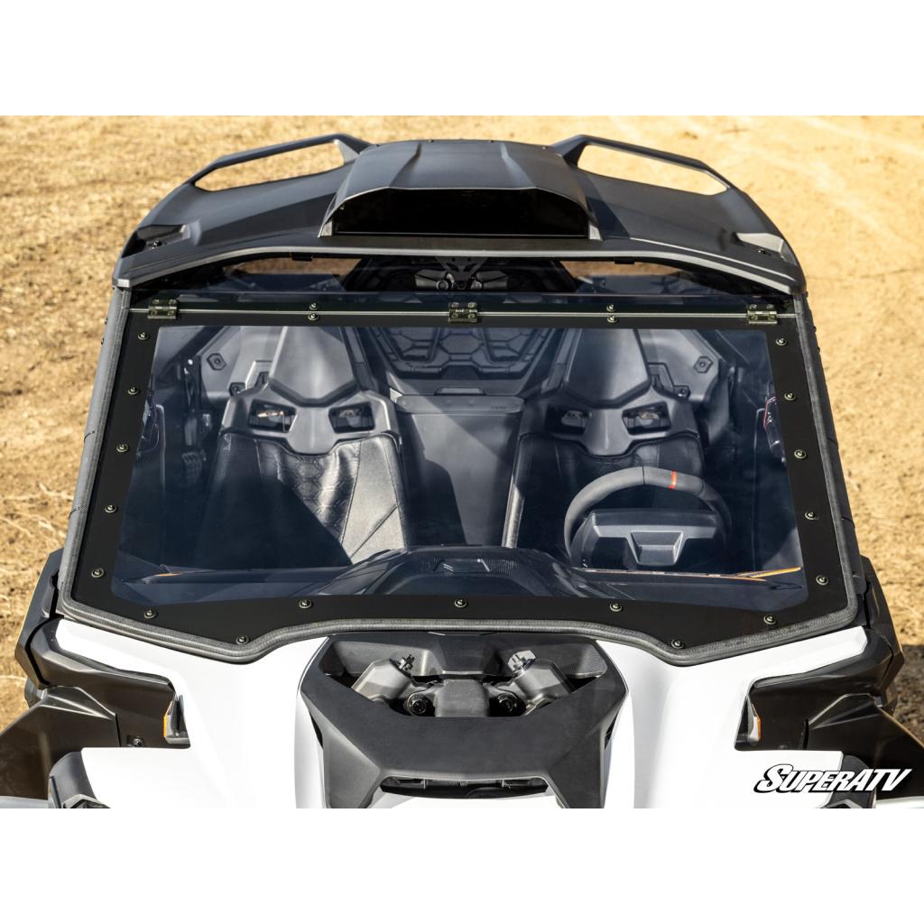 SuperATV Can - Am Maverick R MaxDrive Power Flip Windshield - MojoMotoSport.com