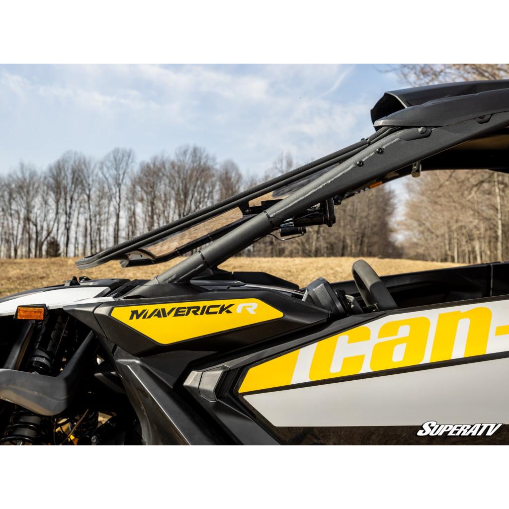 SuperATV Can - Am Maverick R MaxDrive Power Flip Windshield - MojoMotoSport.com