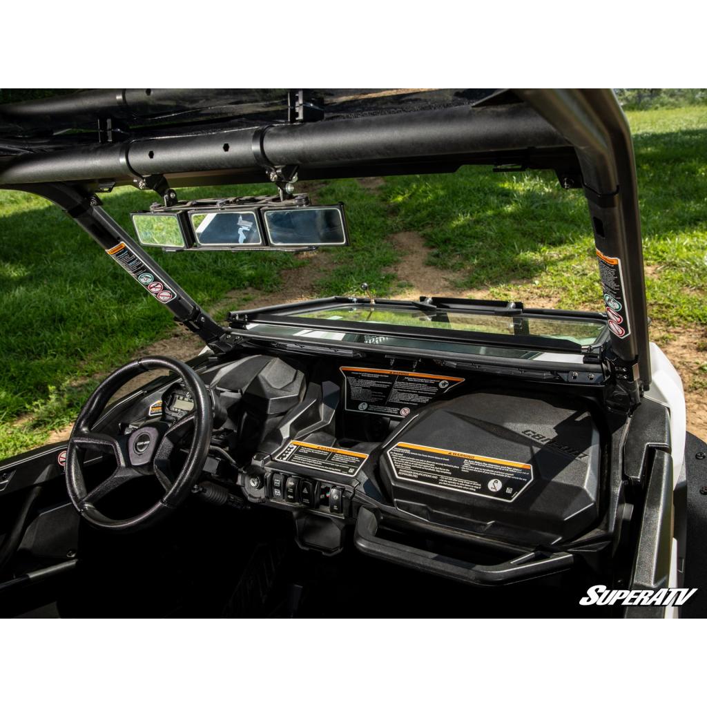 SuperATV Can - Am Maverick Sport Flip Down Glass Windshield - MojoMotoSport.com