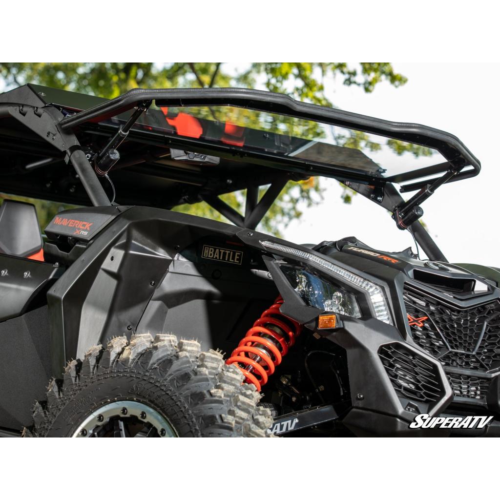 SuperATV Can - Am Maverick X3 MaxDrive Power Flip Windshield - MojoMotoSport.com