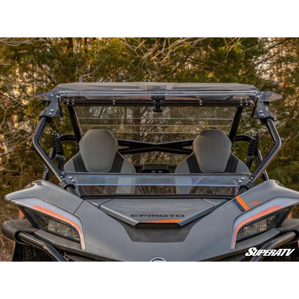 SuperATV CFMOTO ZForce 950 Scratch Resistant Flip Windshield - MojoMotoSport.com