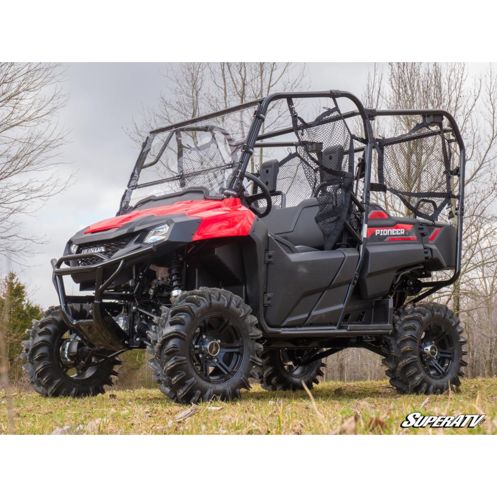 SuperATV Honda Pioneer 700 Scratch Resistant Flip Down Windshield - MojoMotoSport.com