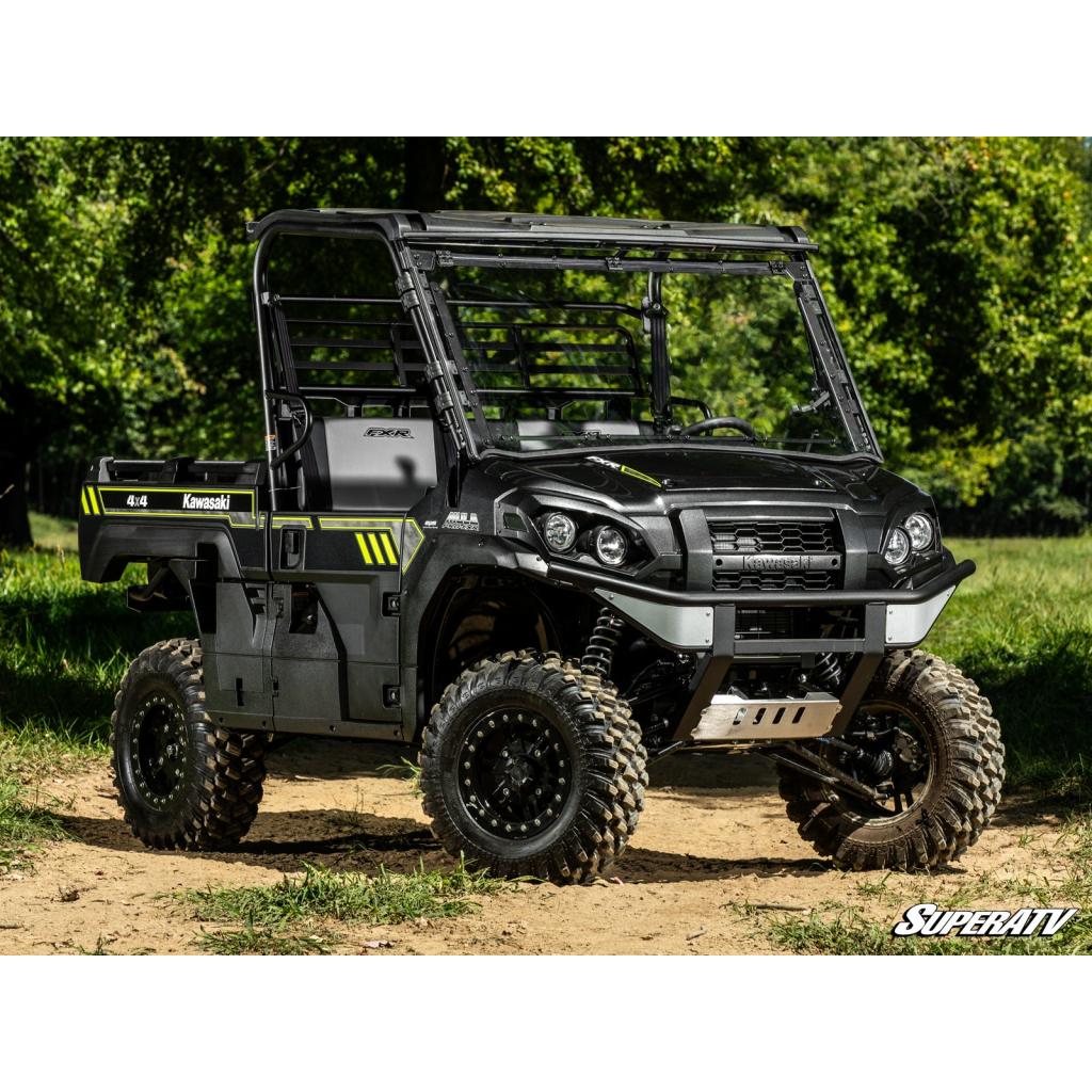 SuperATV Kawasaki Mule Pro Scratch Resistant Flip Windshield - MojoMotoSport.com