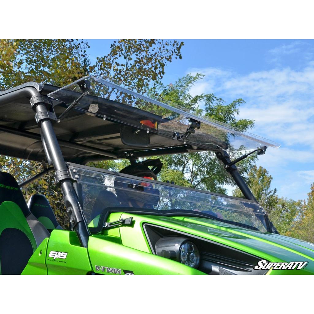 SuperATV Kawasaki Teryx 750 / 800 Scratch Resistant Flip Windshield - MojoMotoSport.com
