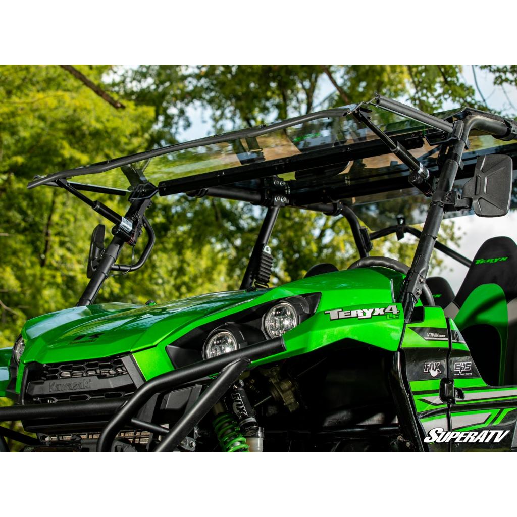SuperATV Kawasaki Teryx MaxDrive Power Flip Windshield - MojoMotoSport.com