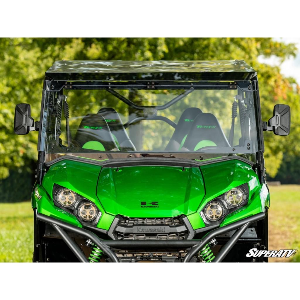 SuperATV Kawasaki Teryx MaxDrive Power Flip Windshield - MojoMotoSport.com