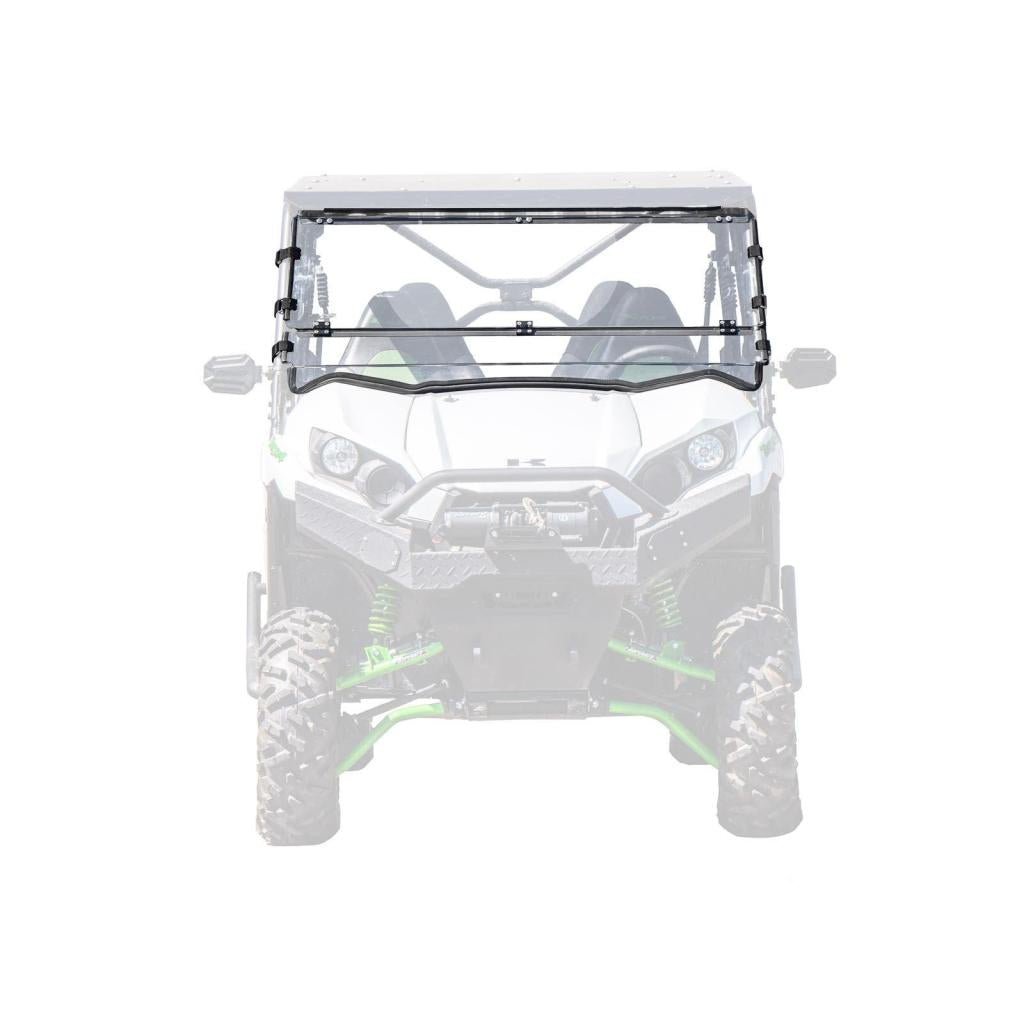 SuperATV Kawasaki Teryx Scratch Resistant Flip Down Windshield - MojoMotoSport.com