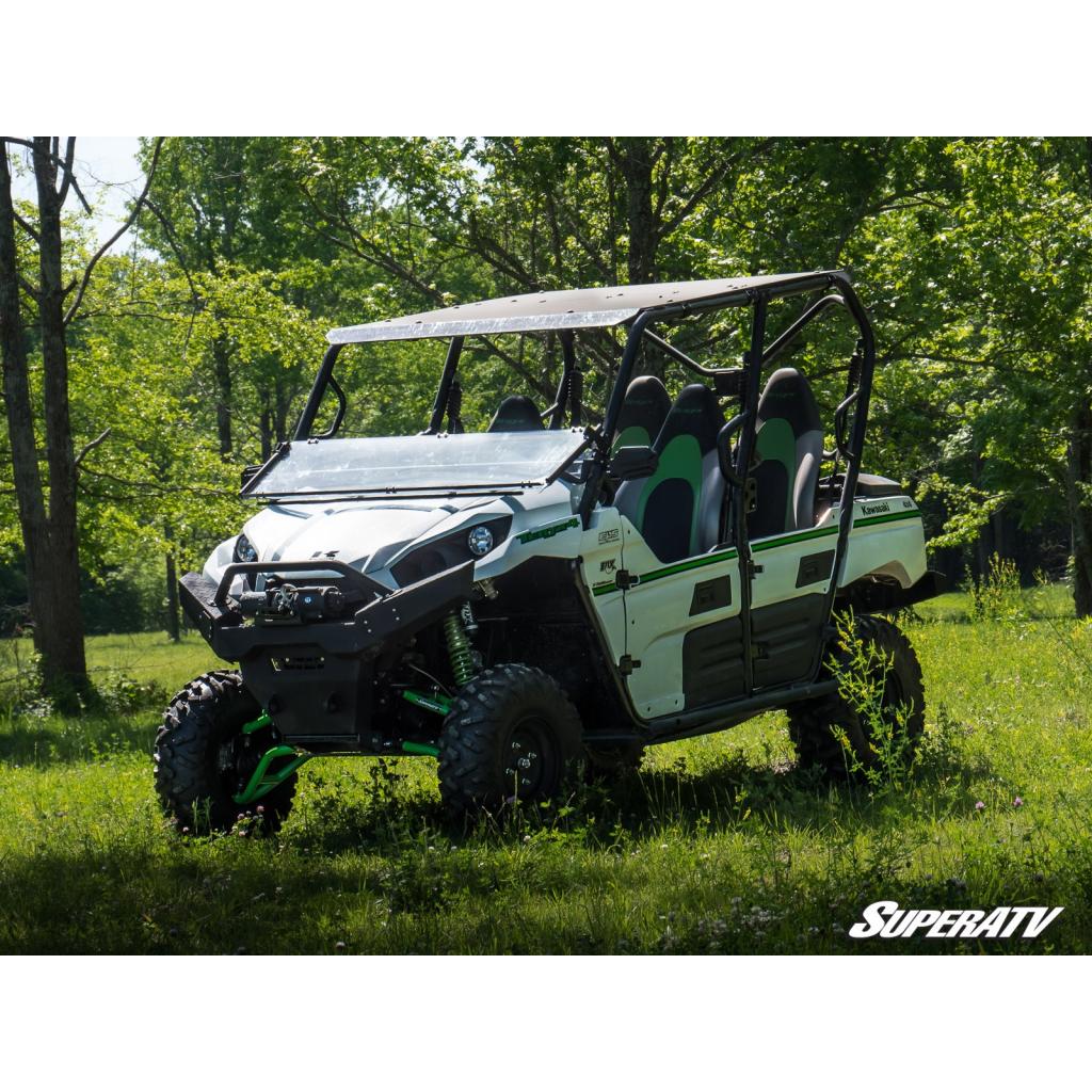 SuperATV Kawasaki Teryx Scratch Resistant Flip Down Windshield - MojoMotoSport.com