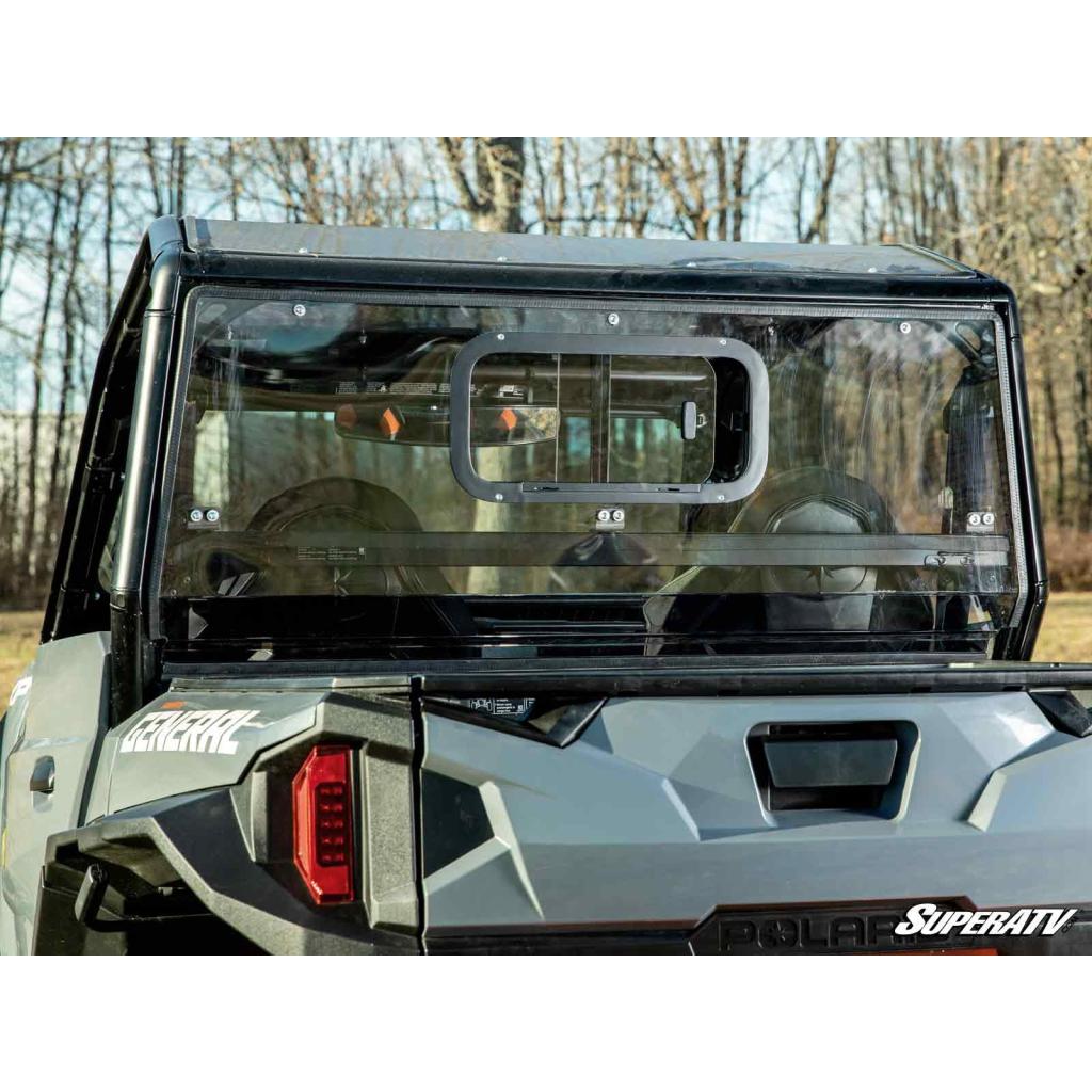 SuperATV Polaris General 1000 Sliding Rear Windshield - MojoMotoSport.com
