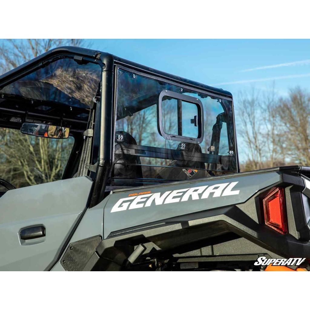SuperATV Polaris General 1000 Sliding Rear Windshield - MojoMotoSport.com