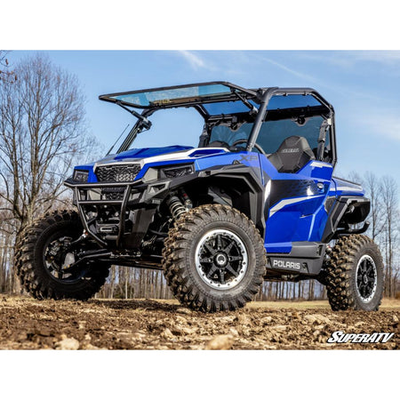 SuperATV Polaris General XP 1000 MaxDrive Power Flip Glass Windshield - MojoMotoSport.com