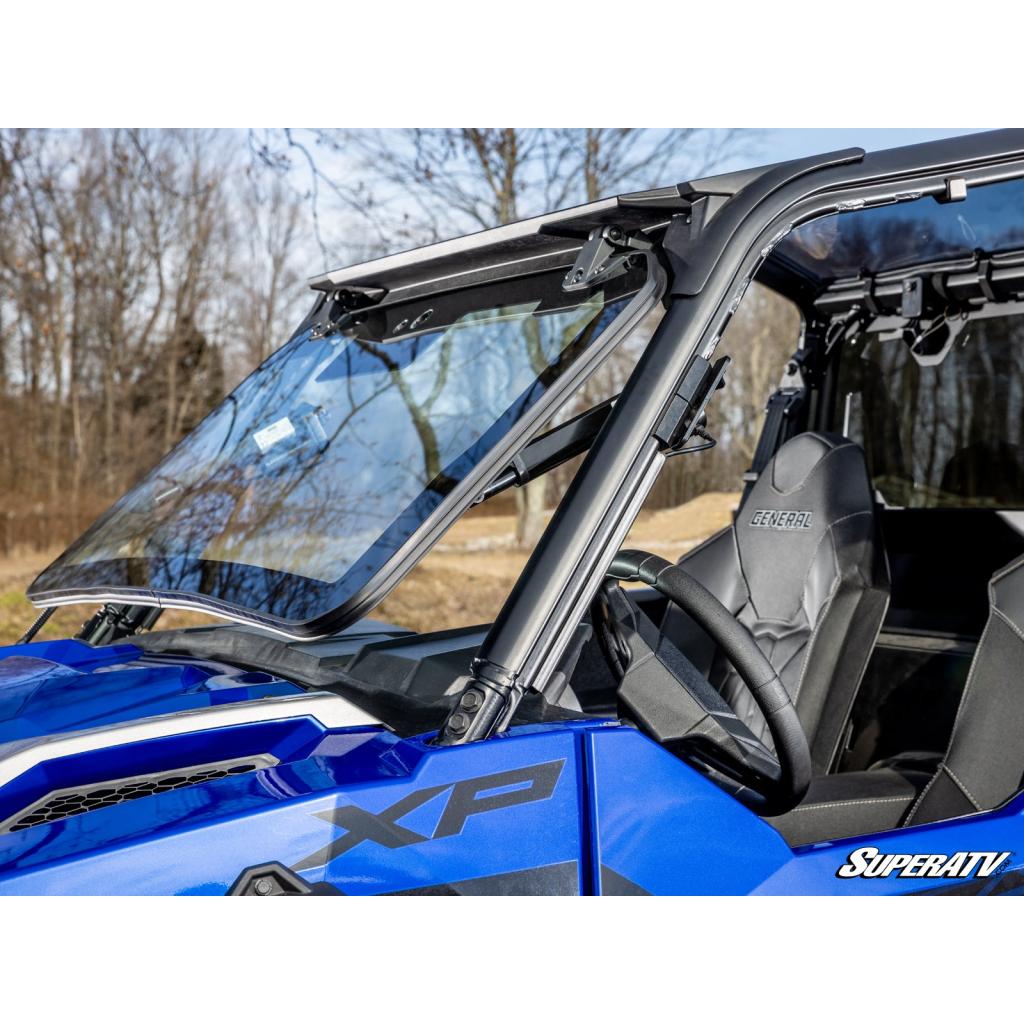 SuperATV Polaris General XP 1000 MaxDrive Power Flip Glass Windshield - MojoMotoSport.com