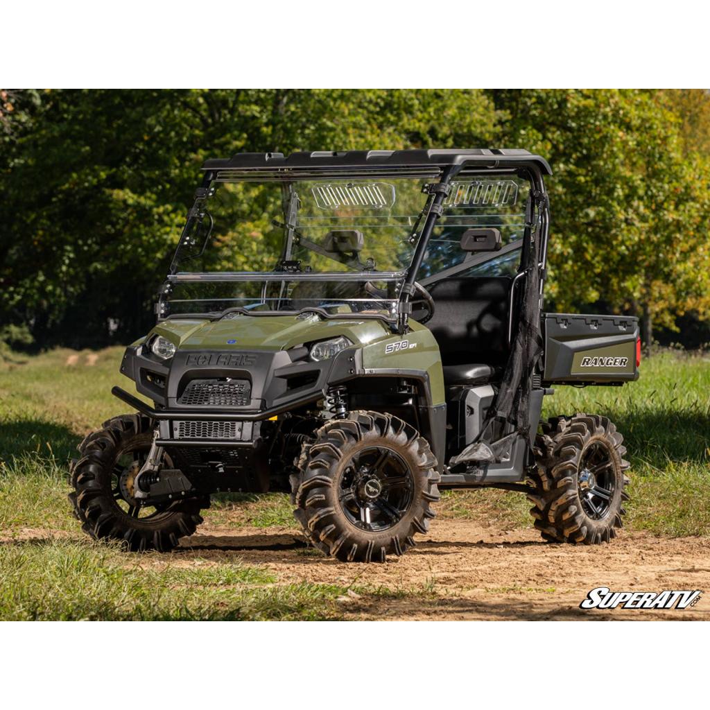 SuperATV Polaris Ranger 800 Scratch - Resistant Flip Windshield - MojoMotoSport.com