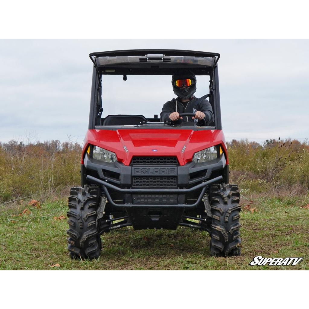 SuperATV Polaris Ranger Midsize Scratch Resistant Flip Windshield - MojoMotoSport.com