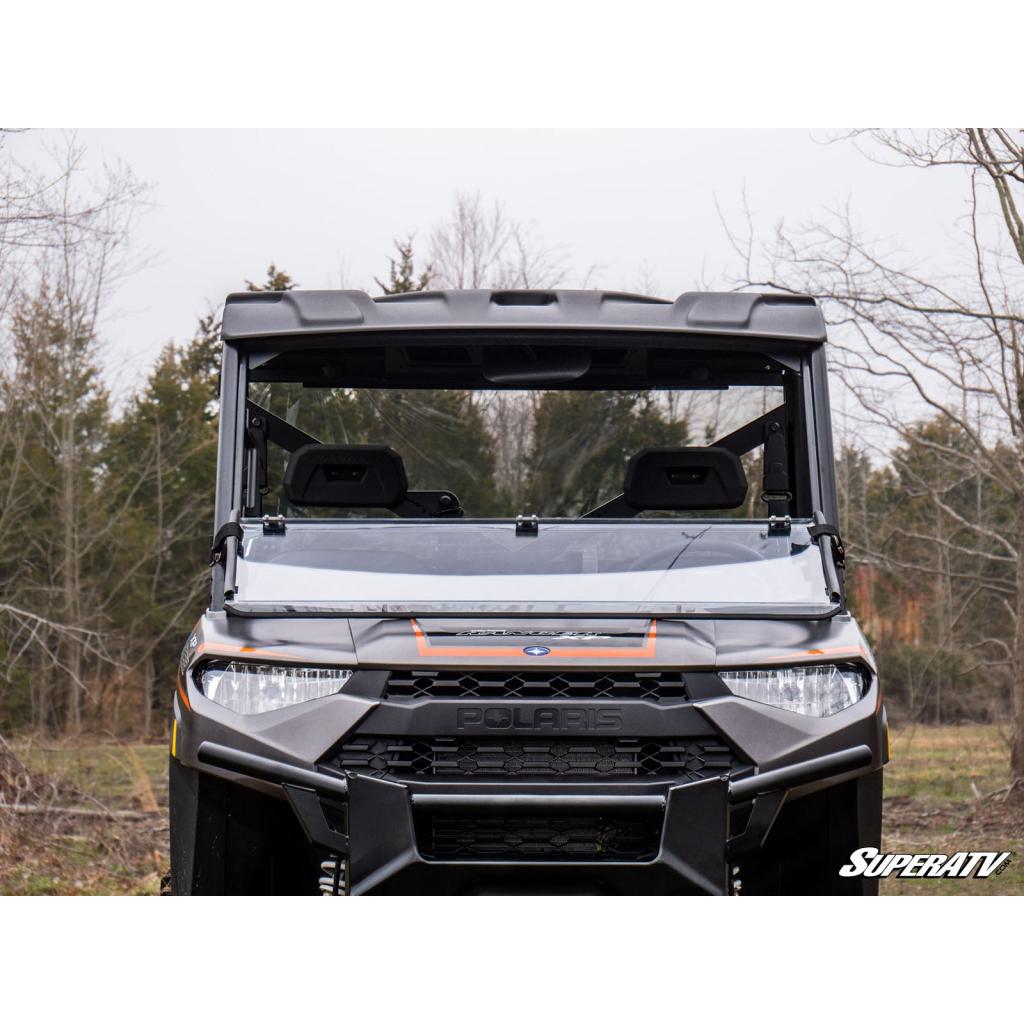 SuperATV Polaris Ranger XP 1000 Scratch Resistant Flip Down Windshield - MojoMotoSport.com
