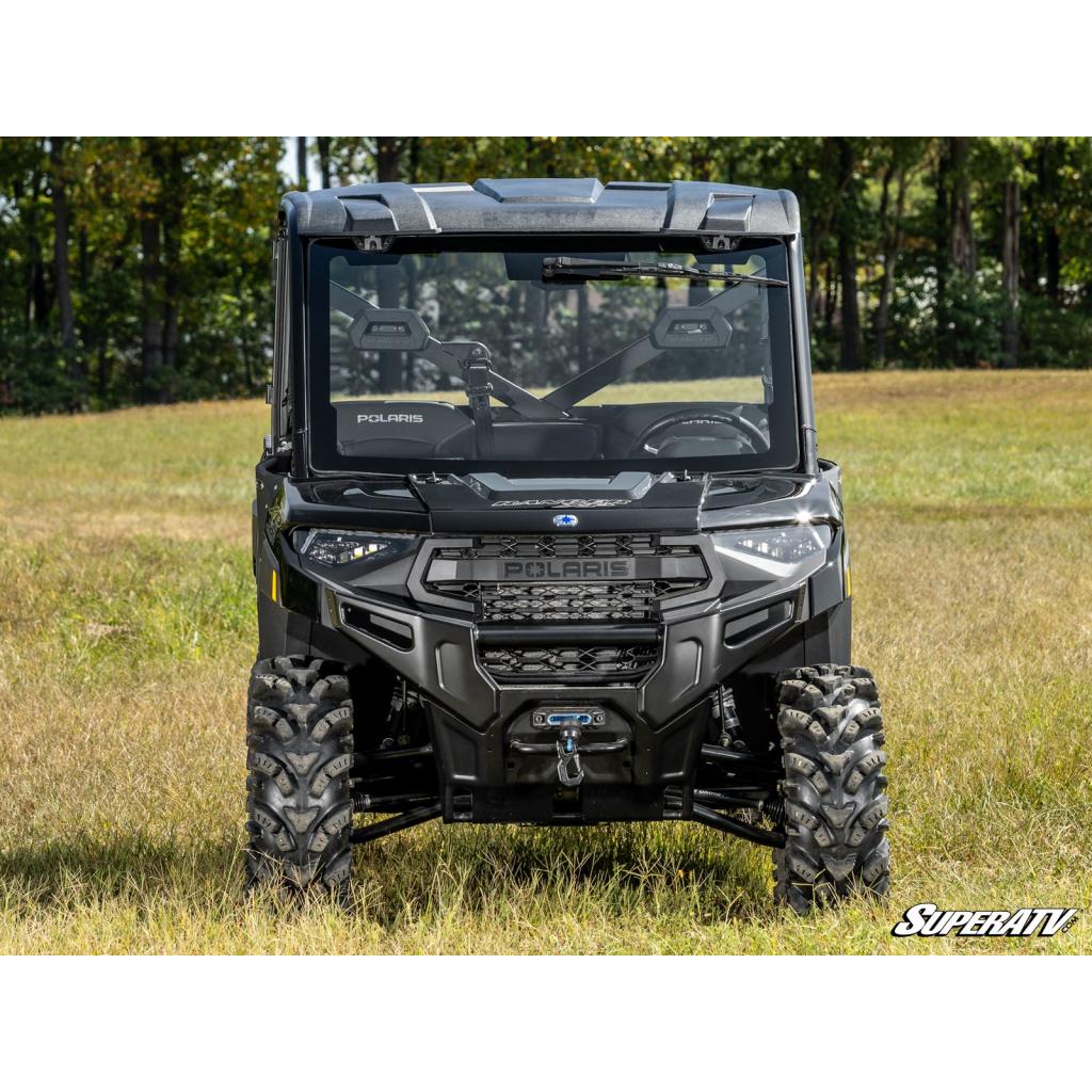SuperATV Polaris Ranger XP 570 MaxDrive Power Flip Glass Windshield - MojoMotoSport.com