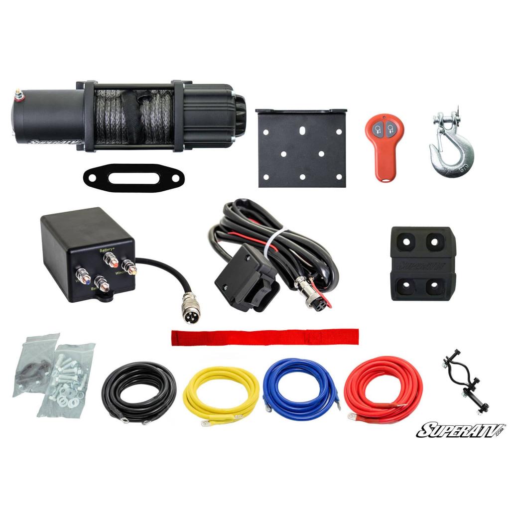 SuperATV Polaris RZR XP Turbo 2019+ 4500lb Winch & Mount - MojoMotoSport.com