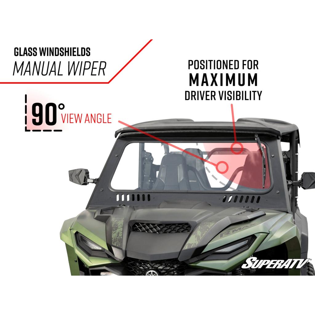 SuperATV Yamaha Wolverine RMAX 1000 Glass Windshield - MojoMotoSport.com
