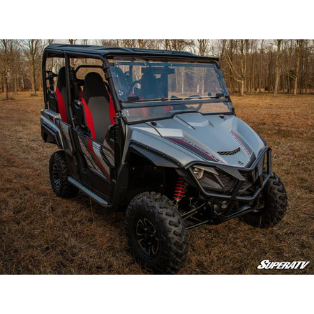 SuperATV Yamaha Wolverine X4 850 Scratch - Resistant Flip Windshield - MojoMotoSport.com