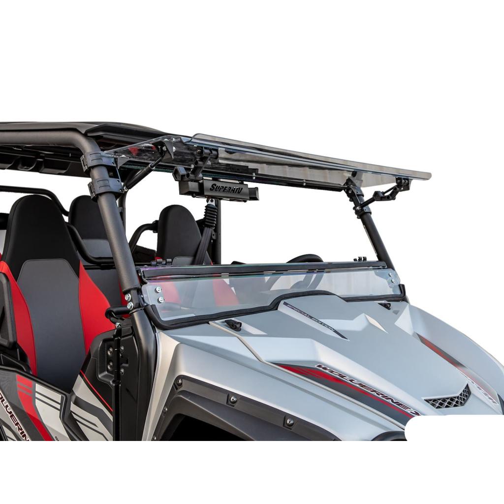 SuperATV Yamaha Wolverine X4 850 Scratch - Resistant Flip Windshield - MojoMotoSport.com