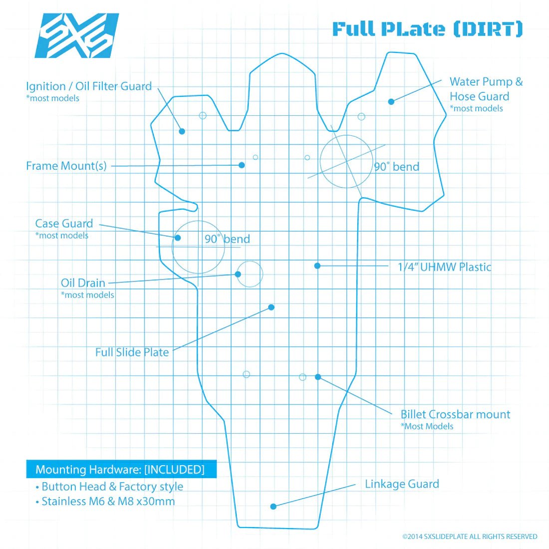 SXS Full Coverage Slide Plate 2022 - 23 Honda CRF250R/RX | D312 - MojoMotoSport.com