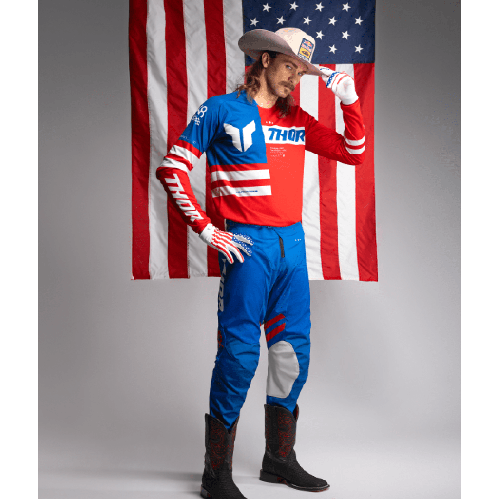 Thor 2025 Launchmode Patriot Jersey/Pant Kit - MojoMotoSport.com