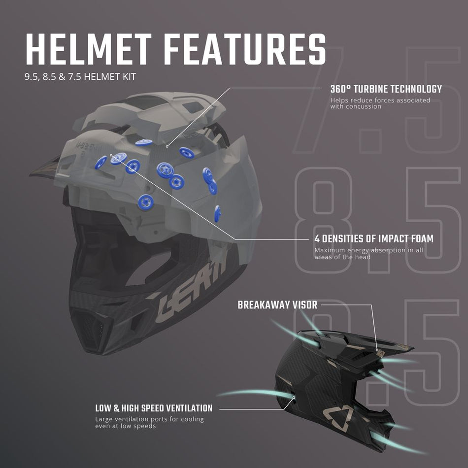 Leatt 9.5 Carbon Helmet w/ 6.5 IRIS Goggles V26