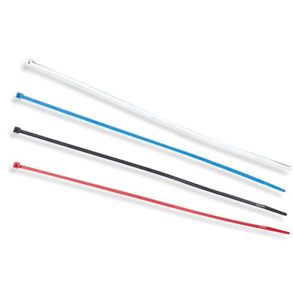 Uni 8in Cable Ties White Blue Red Black (50 per bag) | UCT - 40 - MojoMotoSport.com