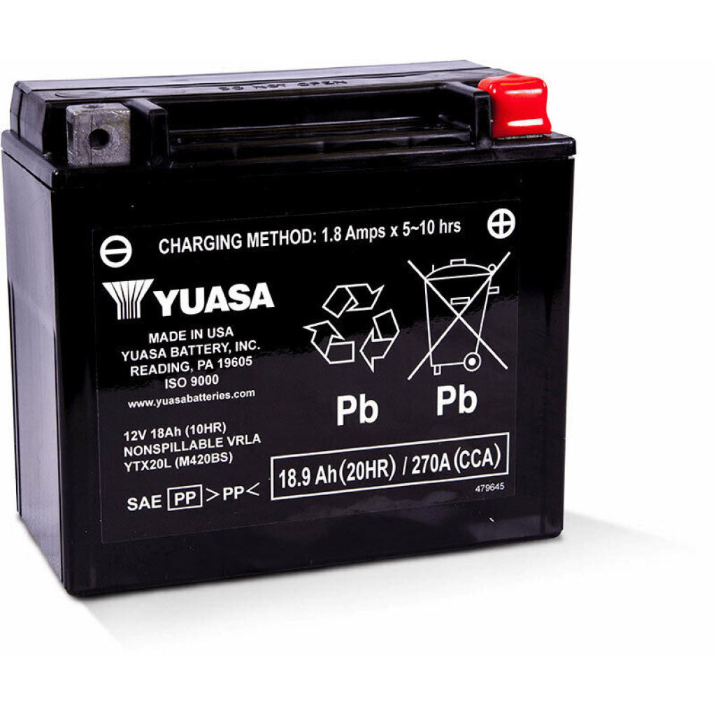 Yuasa Battery Ytx20l Sealed Factory Activated - MojoMotoSport.com