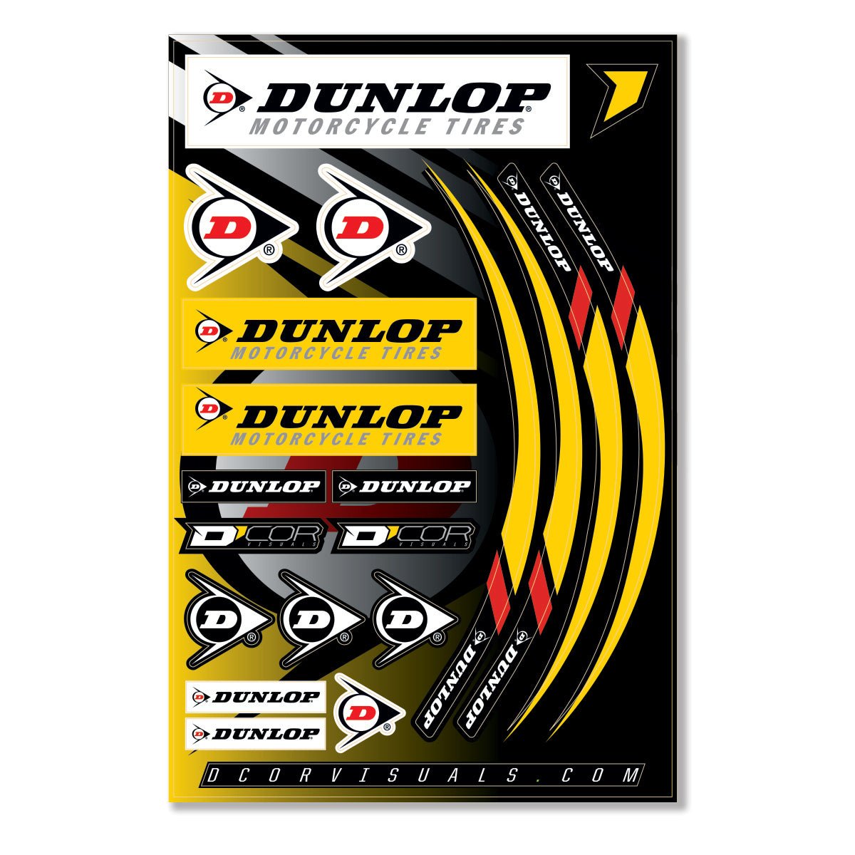D - Cor Decal Sheet 12 Mil Dunlop Decal Sheet 12 Mil Dunlop - MojoMotoSport.com