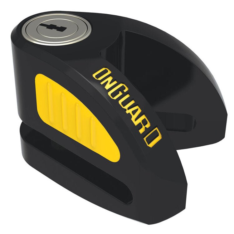 OnGuard Boxer Disc Lock Blk/Yel w/ Reminder & Pouch | 8052B - MojoMotoSport.com