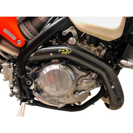 P3 Carbon Fiber Header Heat Shield For KTM/HUS | 201170 - MojoMotoSport.com