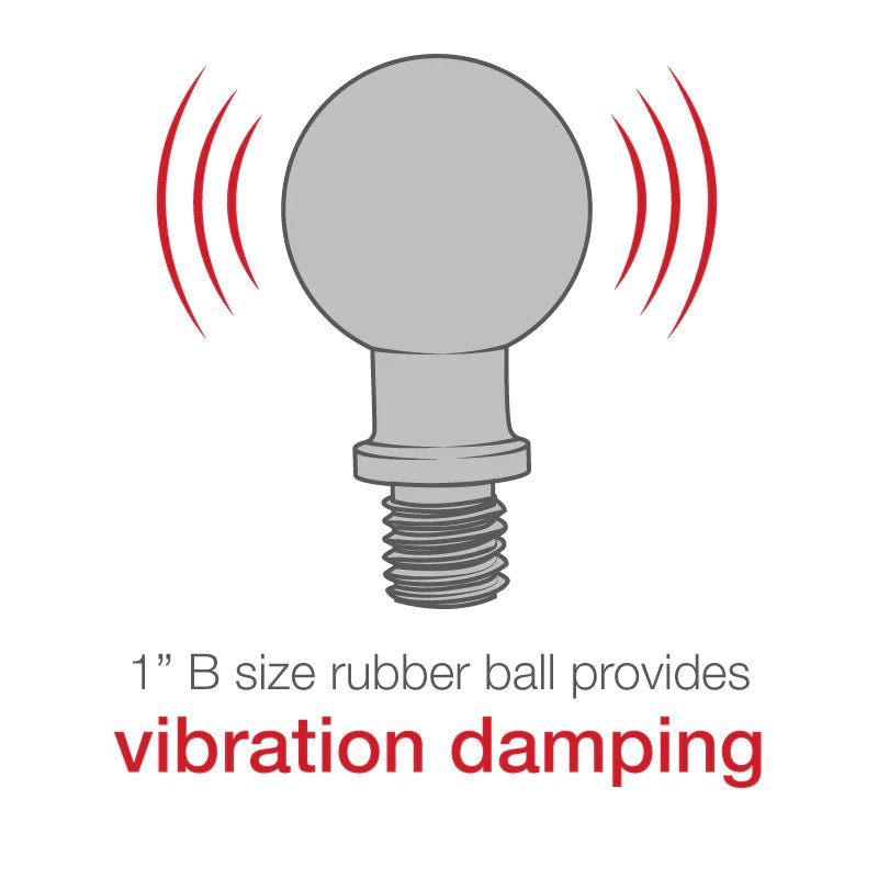 Ram Ball Adapter w/ 3/8" - 16 Threaded Post & Lock Washer - B Size | RAM - B - 236U - MojoMotoSport.com