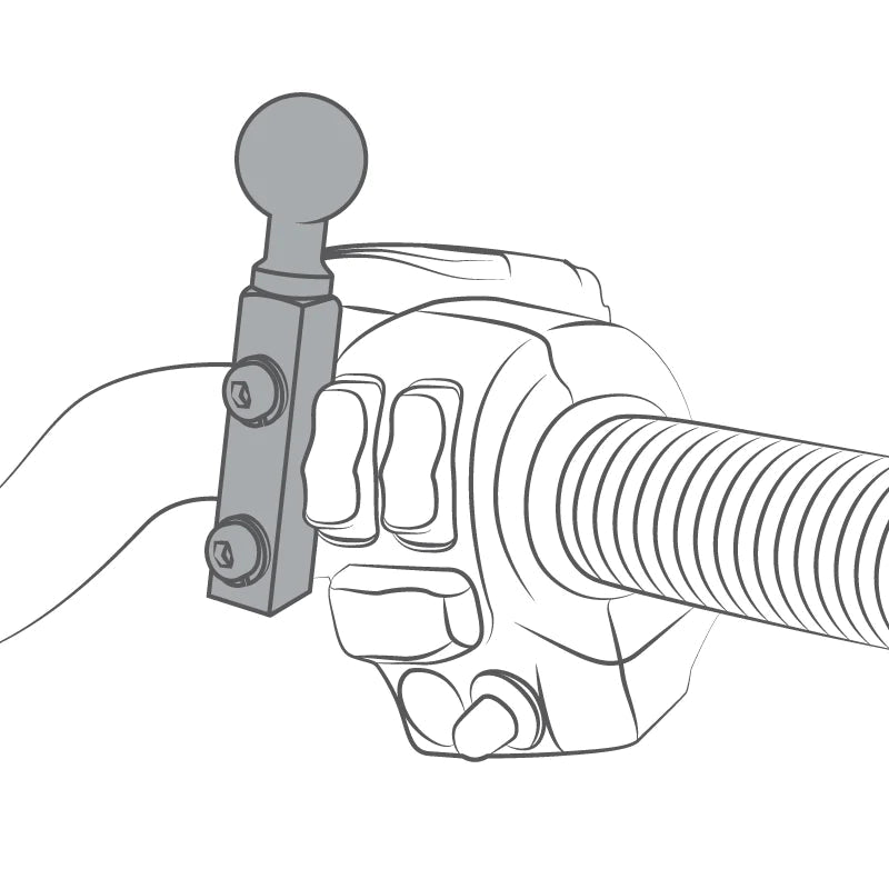 Ram Finger - Grip Universal Mount w/ Brake/Clutch Reservoir Base | RAM - B - 174 - UN4 - MojoMotoSport.com