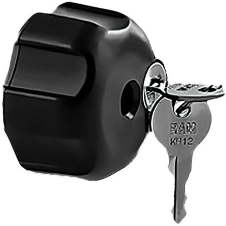 Ram Key Lock Knob with Brass Insert for B Size Socket Arms | RAM - KNOB3LU - MojoMotoSport.com