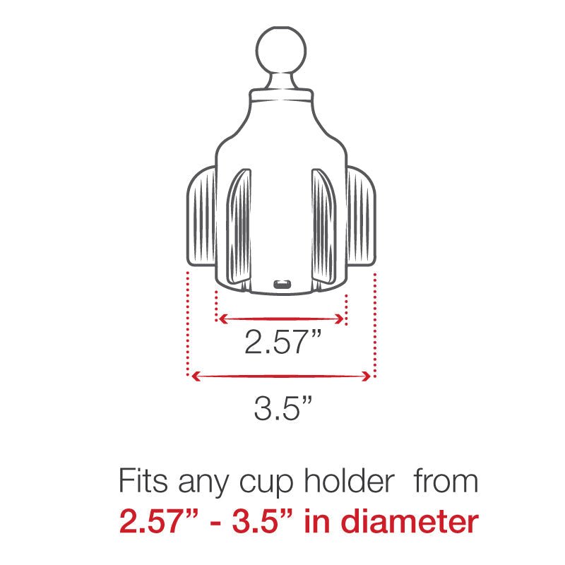 Ram Stubby Cup Holder Ball Base w/ 1" Ball | RAP - B - 299 - 4U - MojoMotoSport.com