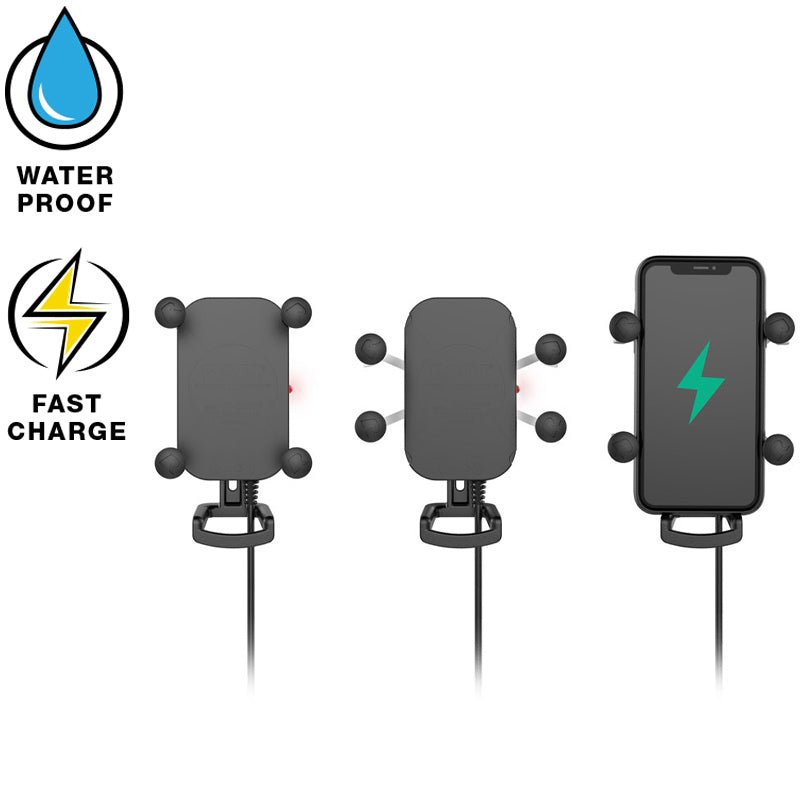 Ram Tough - Charge w/ X - Grip 10W Waterproof Wireless Charging Holder | RAM - HOL - UN12WB - MojoMotoSport.com