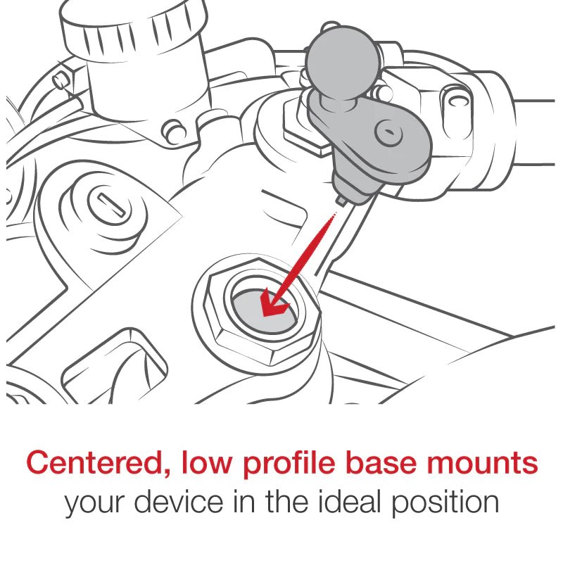 Ram X - Grip Phone Holder w/ Motorcycle Fork Stem Base | RAM - B - 176 - A - UN7 - MojoMotoSport.com