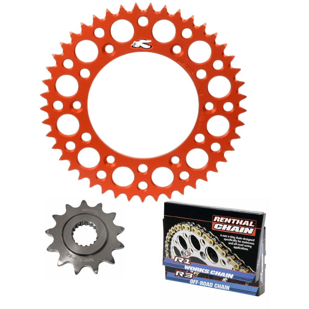 Renthal Chain & Ultralight Sprocket Kit KTM/Husqvarna/GasGas 125 - 501 - MojoMotoSport.com