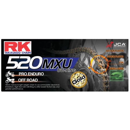 RK Chains - 520 MXU Chain - MojoMotoSport.com