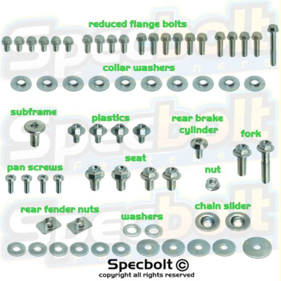 Specbolt - Kawasaki 96 - Current KX/KXF Spec - Pak Factory Fastener Kit | SP - KAW - KXKXF - MojoMotoSport.com