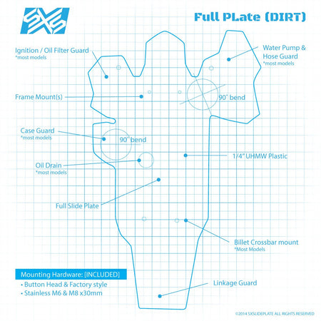 SXS Full Coverage Slide Plate Honda CRF250F (2022 - Up) | D311 - MojoMotoSport.com
