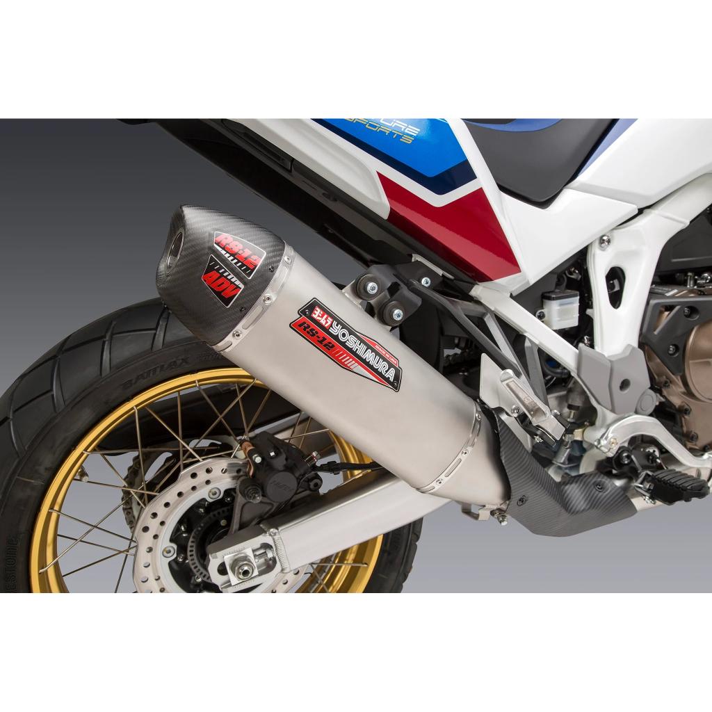 Yoshimura RS - 12 Stainless Muffler 2020 - 22 Honda Africa Twin | 12401BS520 - MojoMotoSport.com